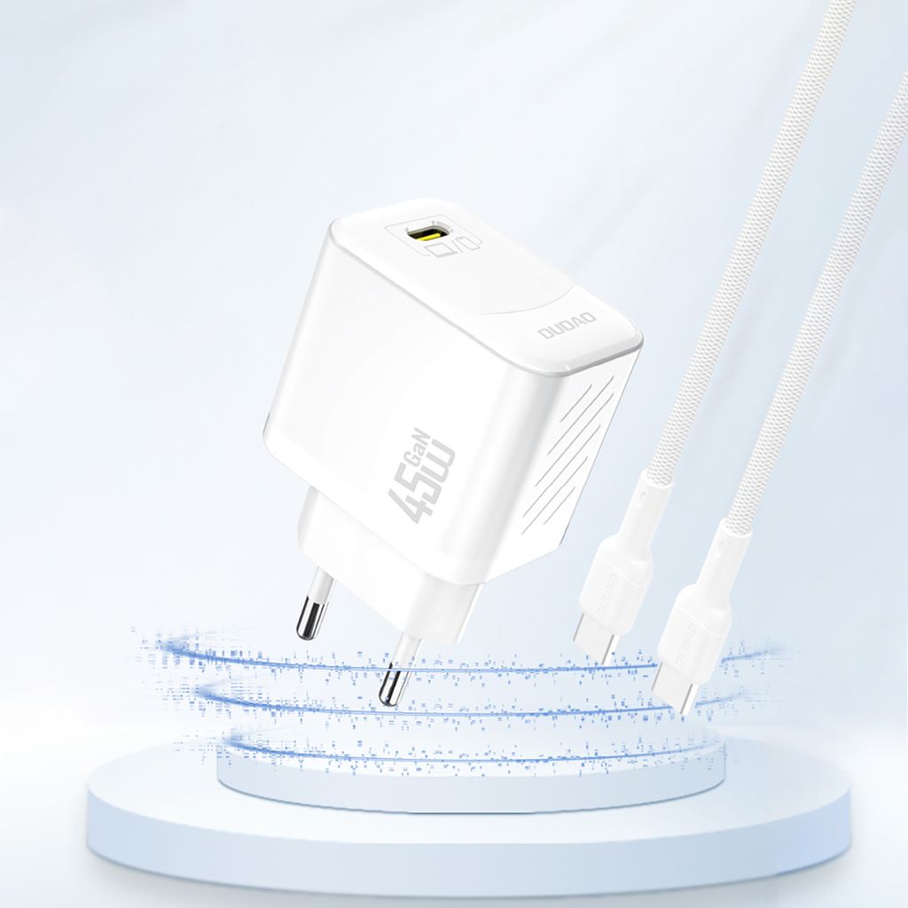 Dudao A28 45W GaN USB-C väggladdare - vit