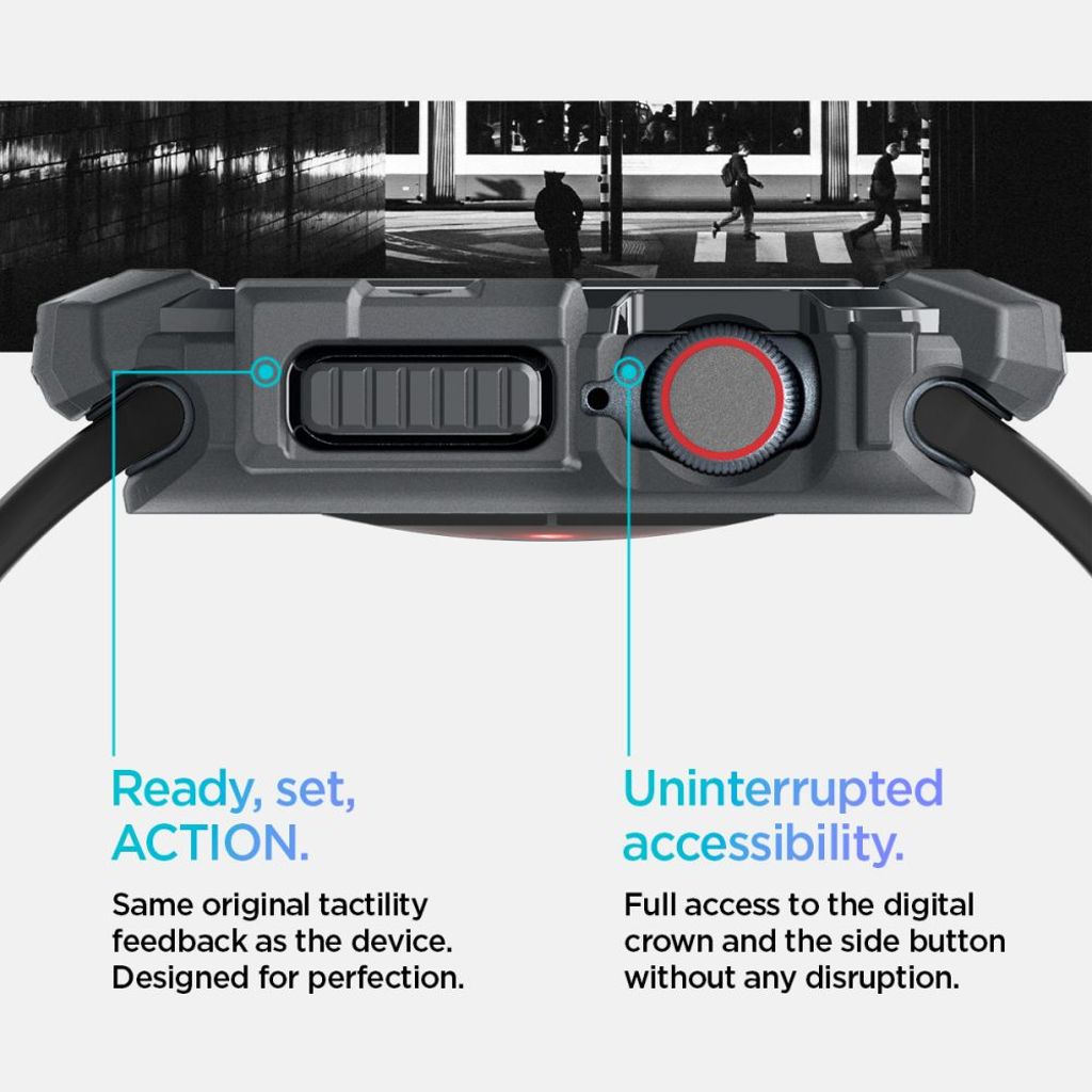 Spigen Rugged Armor Deksel til Apple Watch 10 46mm - Grå