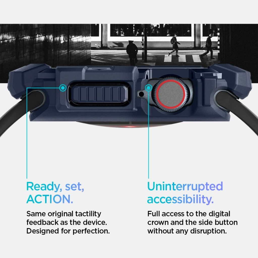 Spigen Rugged Armor Deksel til Apple Watch 10 46mm - Marineblå