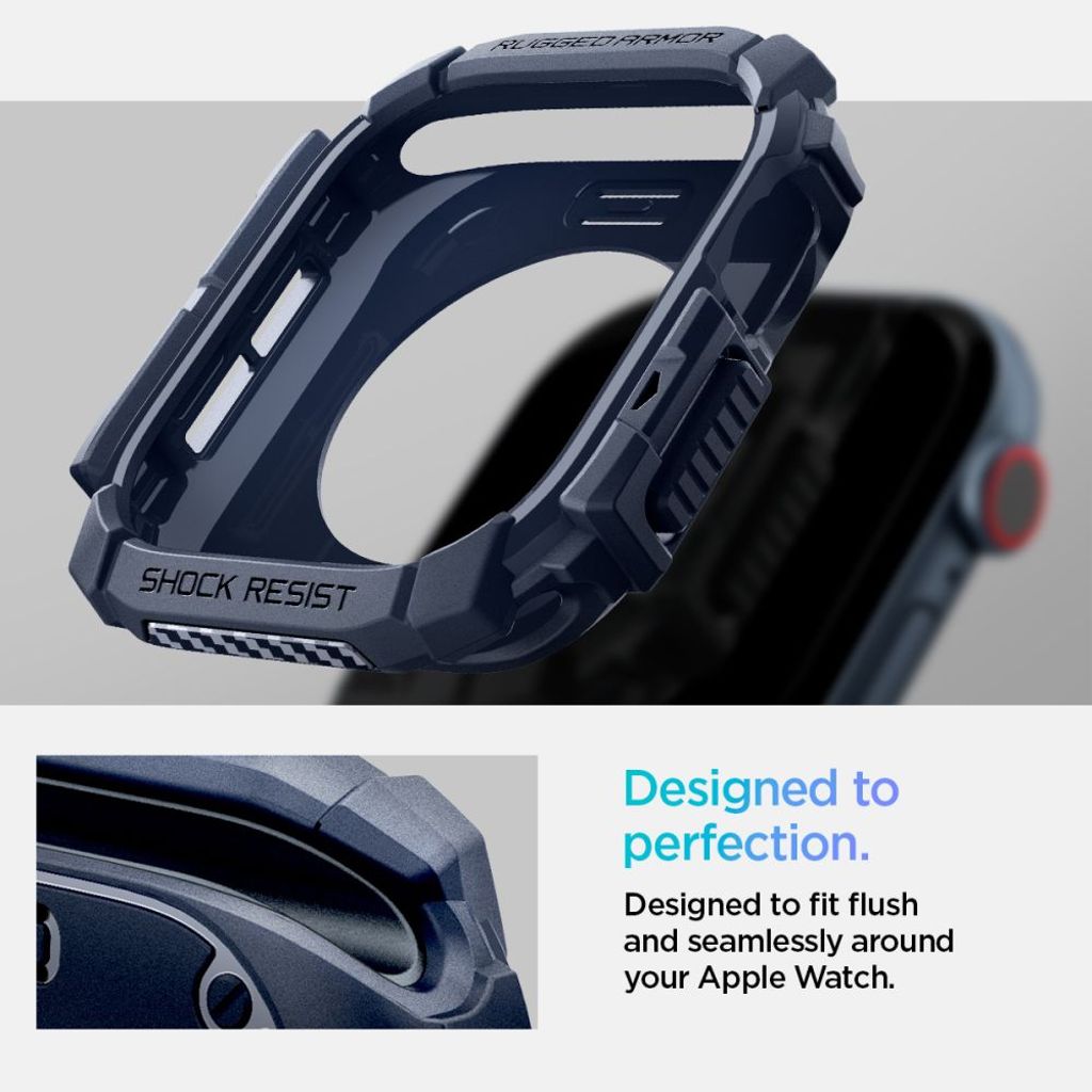 Spigen Rugged Armor Deksel til Apple Watch 10 46mm - Marineblå