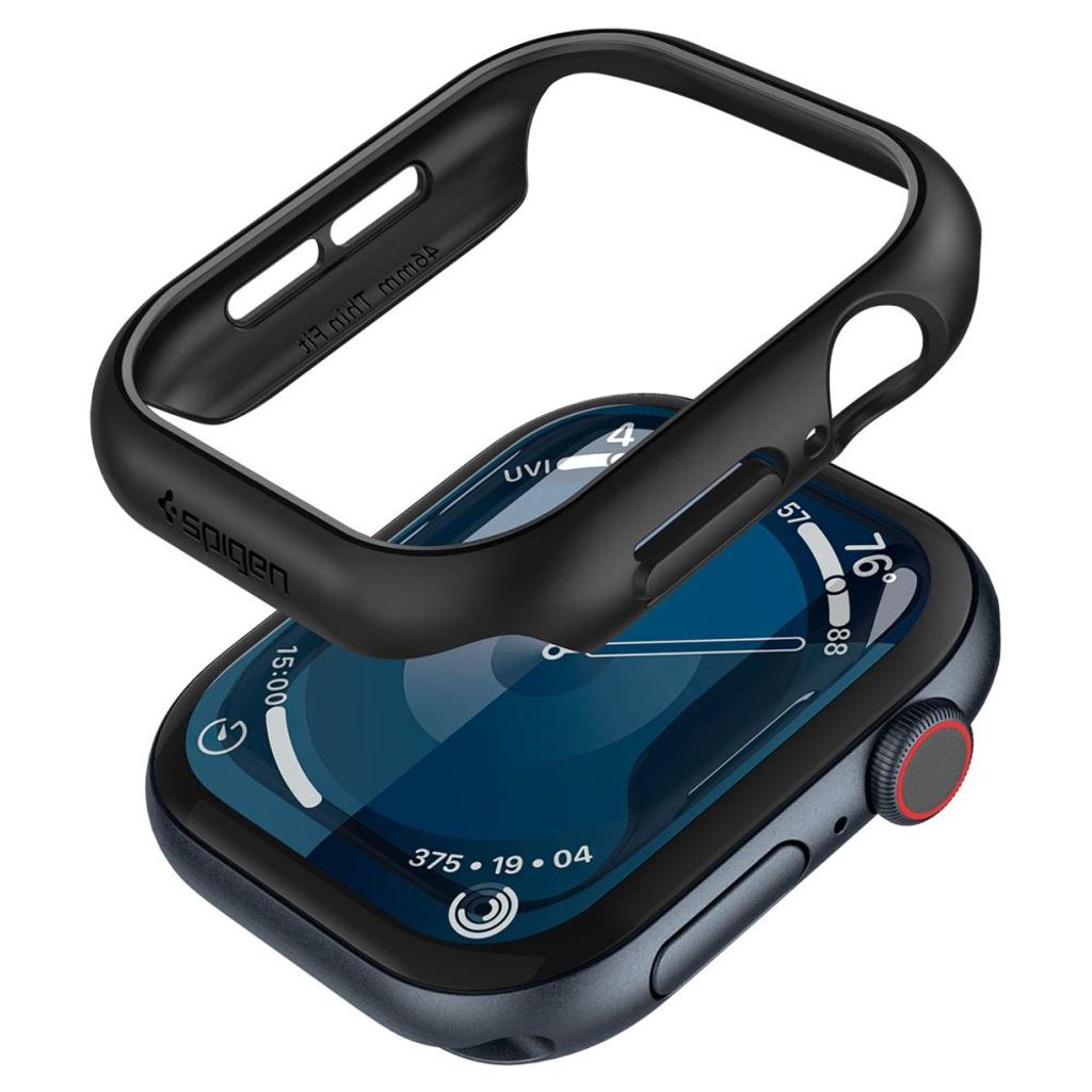 Spigen Thin Fit Deksel til Apple Watch 10 46mm - Svart