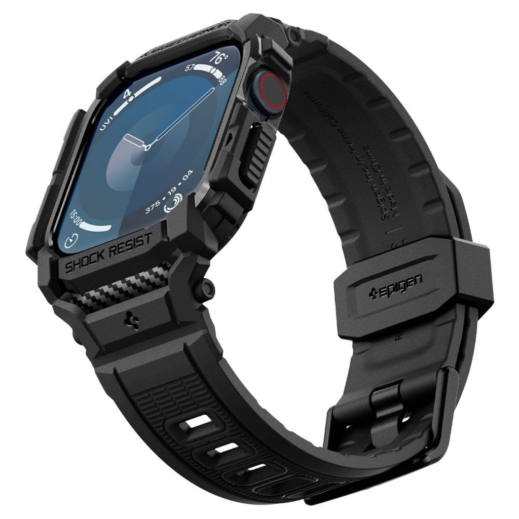 Spigen Rugged Armor Deksel til Apple Watch 10 46mm - Svart