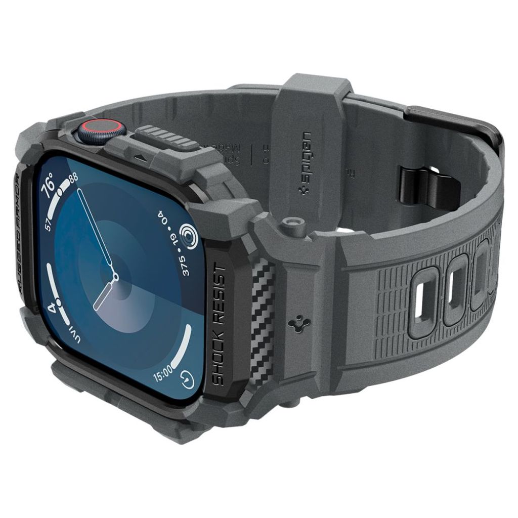 Spigen Rugged Armor Deksel til Apple Watch 10 46mm - Grå