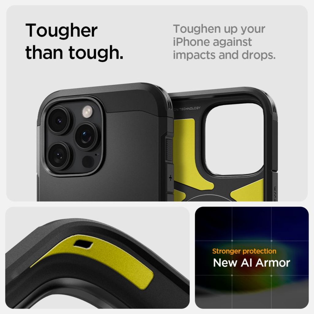 Spigen Tough Armor MagSafe Deksel til iPhone 16 Pro Max - Svart