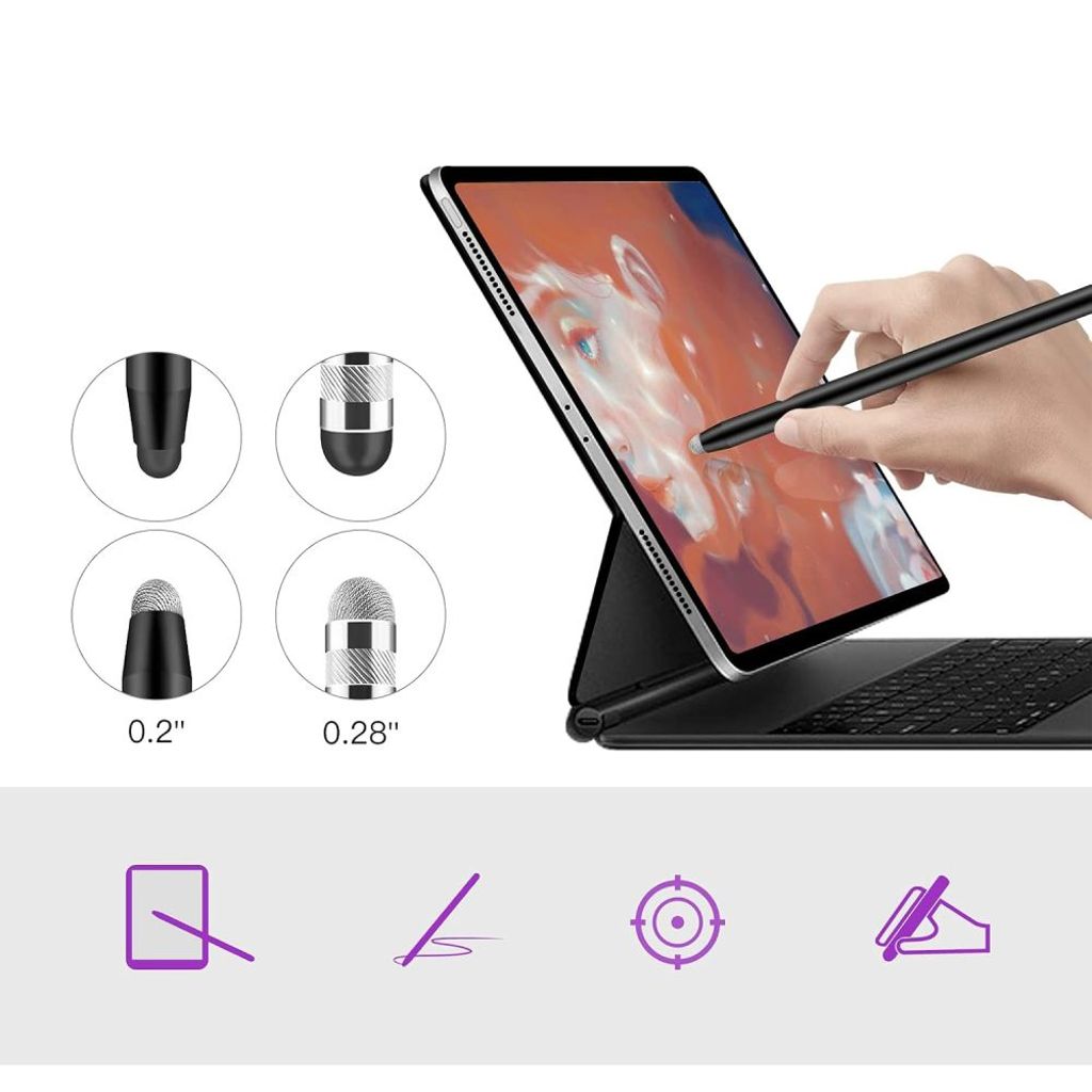Tech-Protect USP100 Touch Stylus Pen Passiv, 4 spidser - Lilla