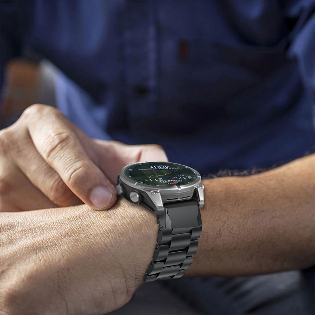 Tech-Protect Stainless Watch Strap for Garmin Fenix 6X/7X/8 etc - Titanium