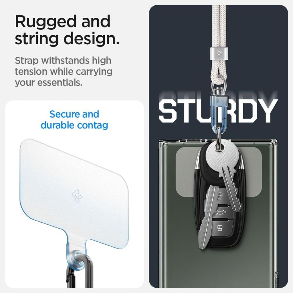 Spigen Universal Telefonrem Set Crossbody och Handled – Vit