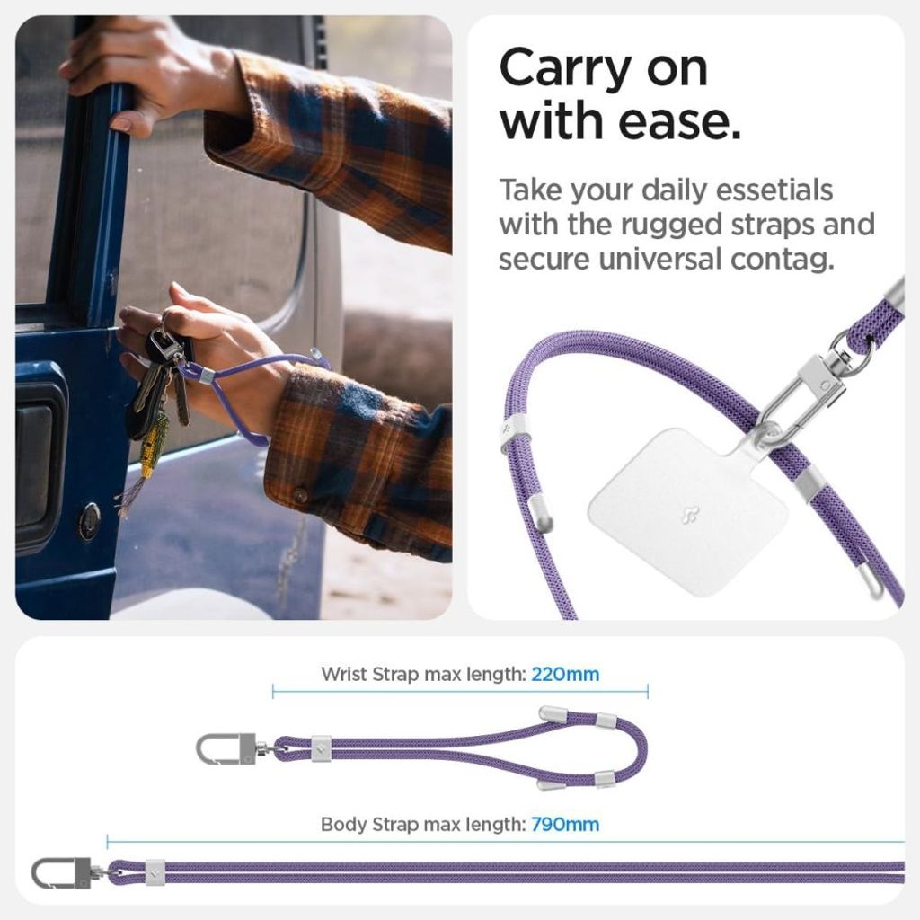 Spigen universal phone strap set crossbody and wrist – purple