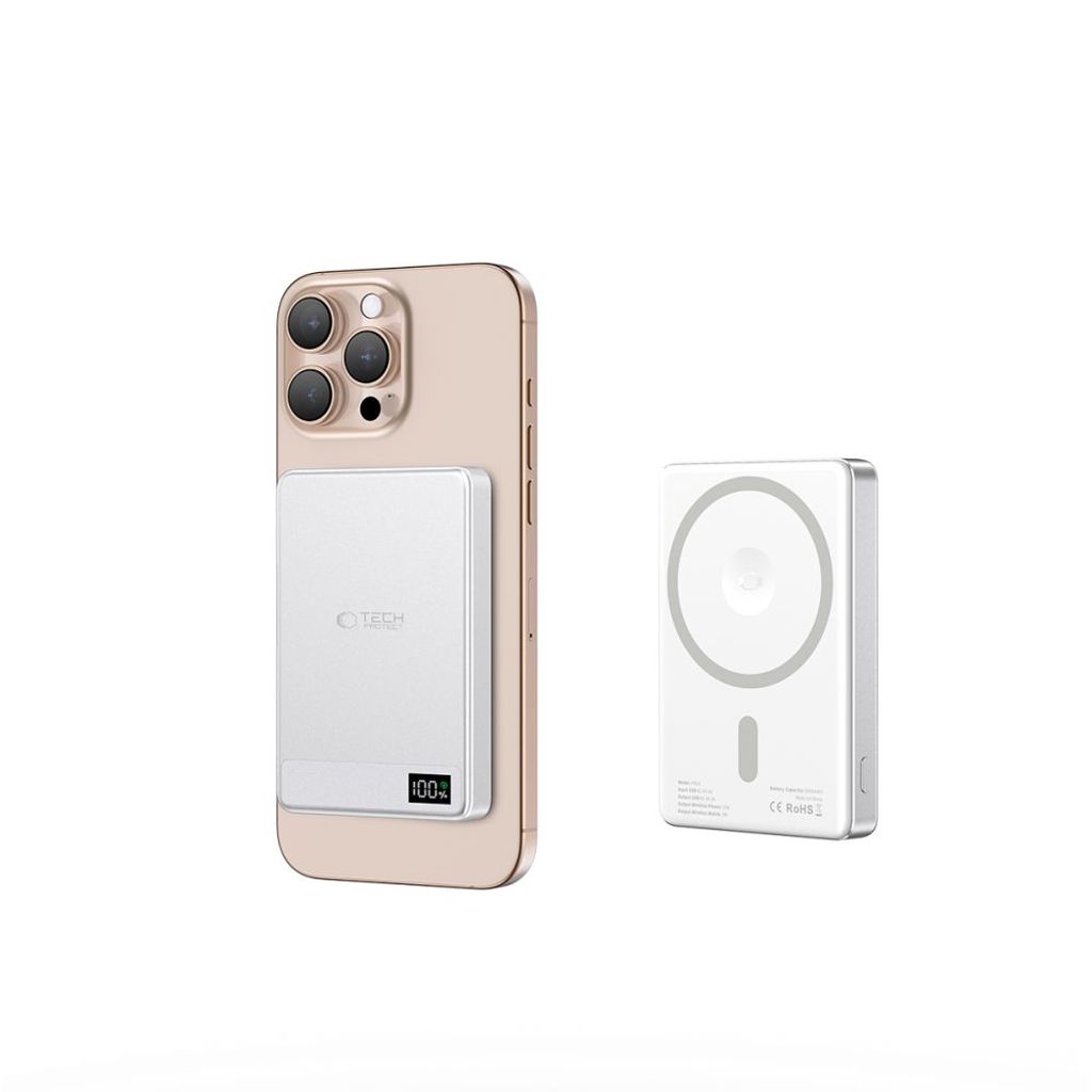 Powerbank Tech-Protect PB33 LifeMag MagSafe 5000mAh – sølv