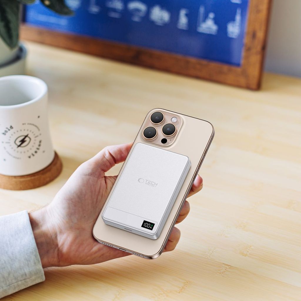 Powerbank Tech-Protect PB33 LifeMag MagSafe 5000mAh – sølv