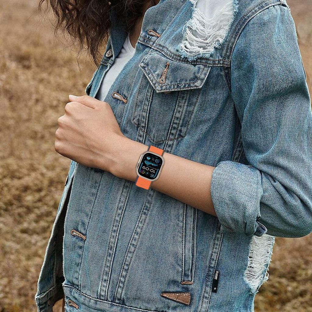 Tech-Protect Nylon Klokkereim til Apple Watch 44/45/46/49 mm - Oransje