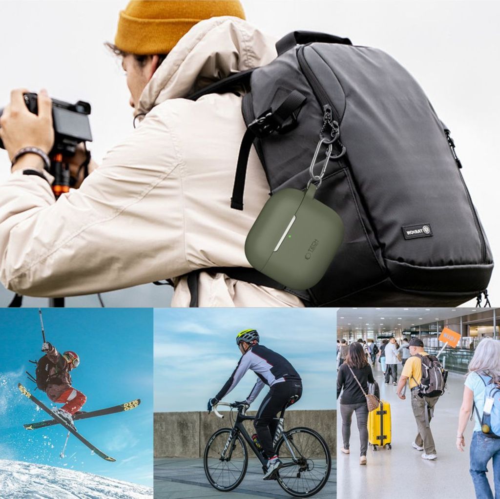 Tech-Protect Silicone Hook  Case for AirPods 4 - Gray