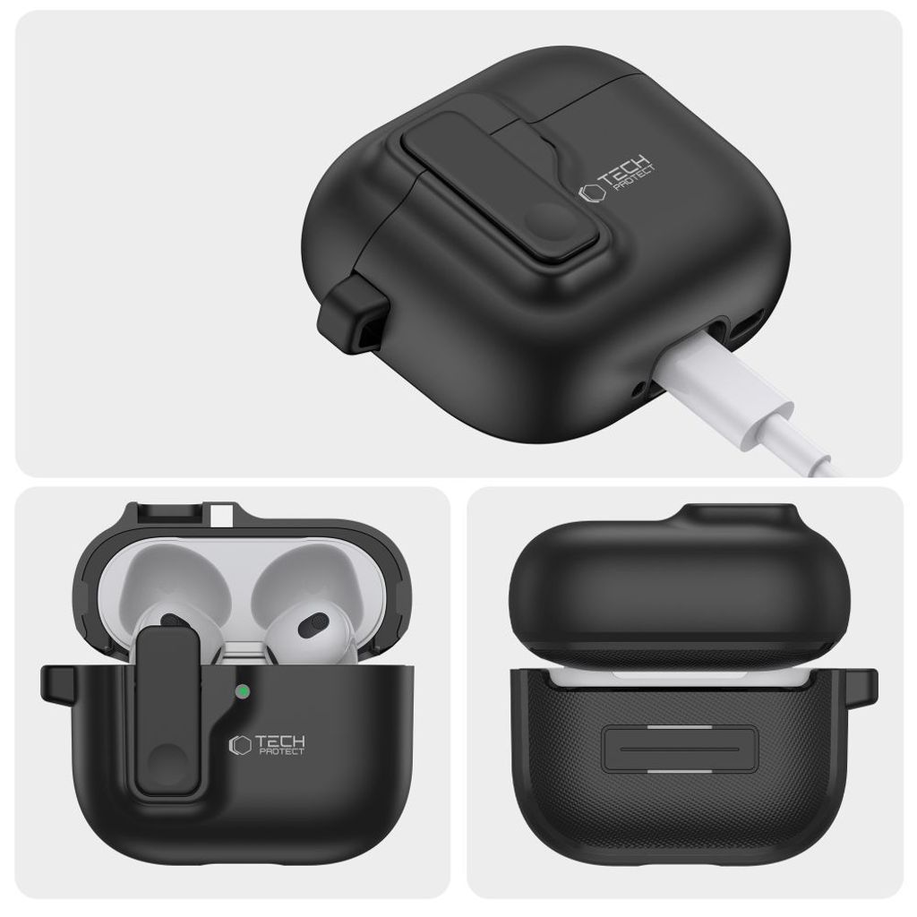 Tech-Protect Slim Hook  Case for AirPods 4 - Black