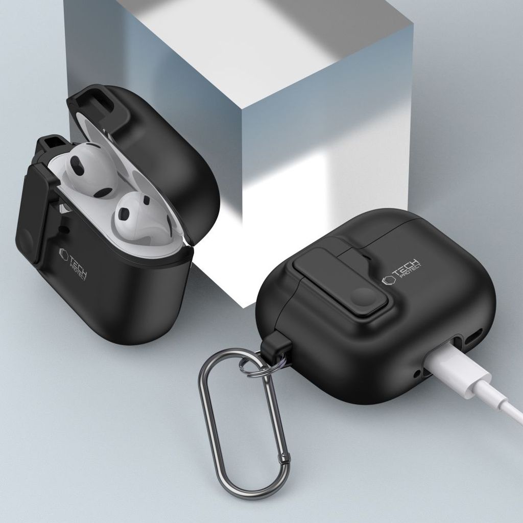 Tech-Protect Slim Hook  Case for AirPods 4 - Black