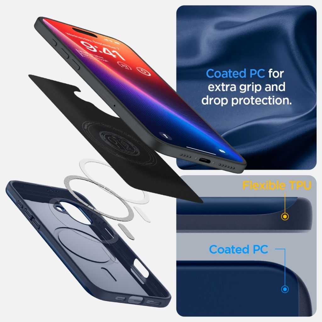 Spigen Thin Fit Magsafe Case for iPhone 16 - Blue