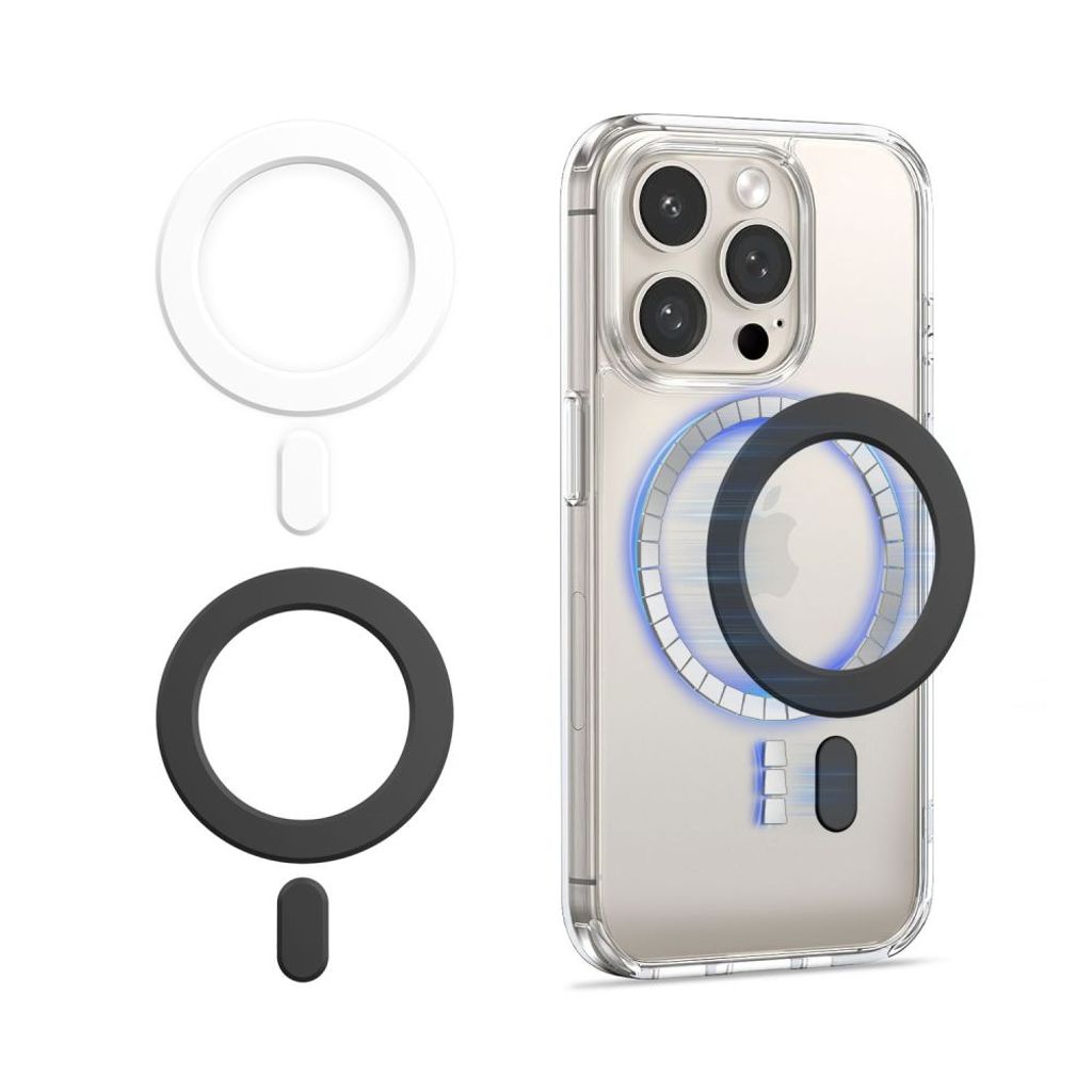 Tech-Protect MMP-100 MagSafe Ring 2-pakkaus – valkoinen/musta