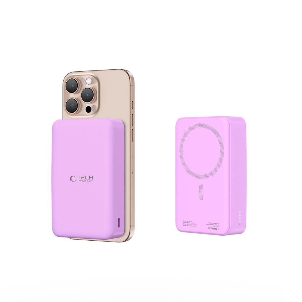 Powerbank Tech-Protect PB12 LifeMag MagSafe 20000mAh – lilla