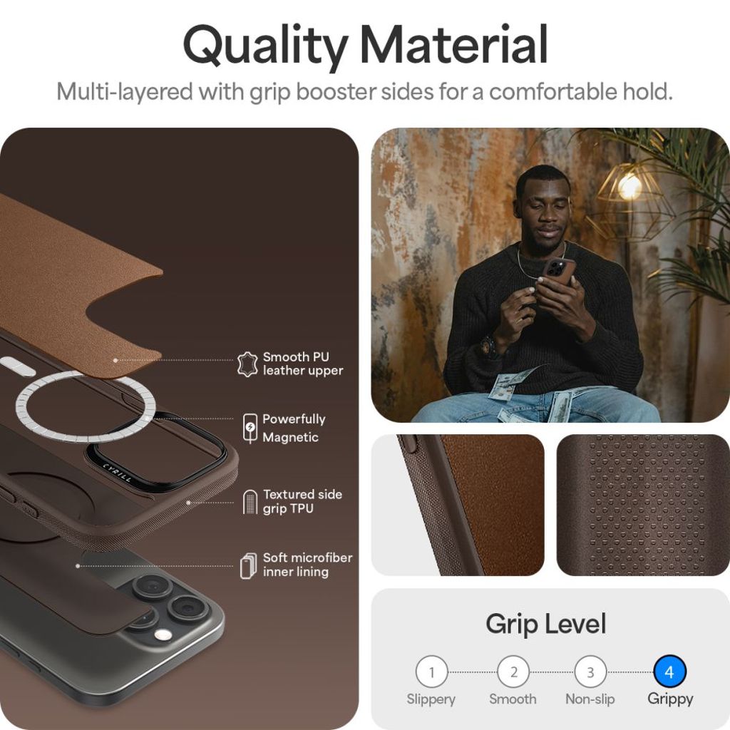 Spigen Cyrill Kajuk MagSafe Deksel til iPhone 16 Pro Max - Brun