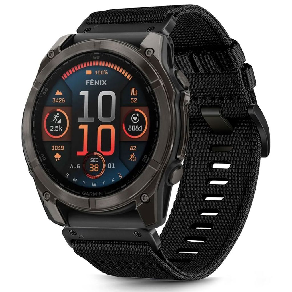 Tech-Protect Nylon Kellonranneke Garmin Fenix 6X/7X etc - Musta