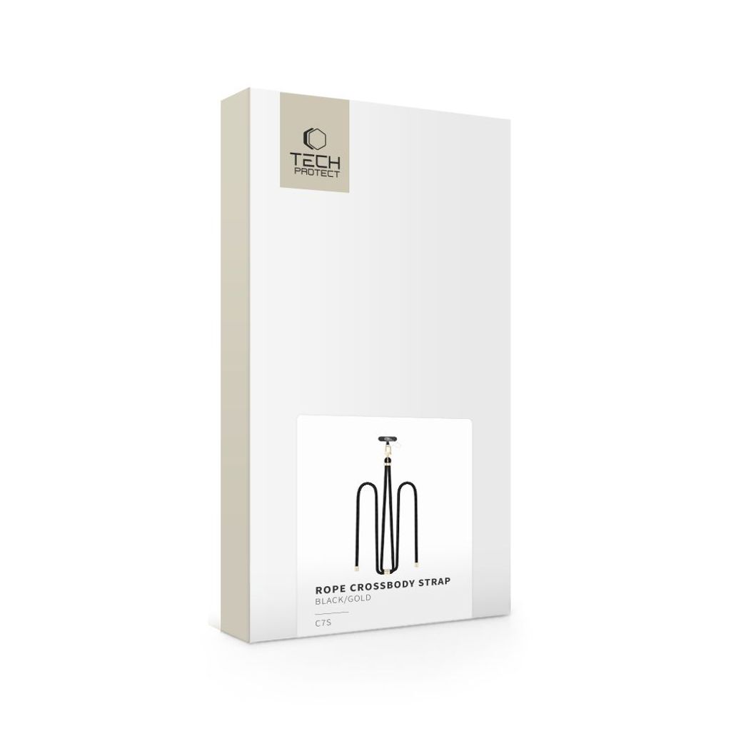Tech-Protect C7S säädettävä puhelinhihna – musta/kulta