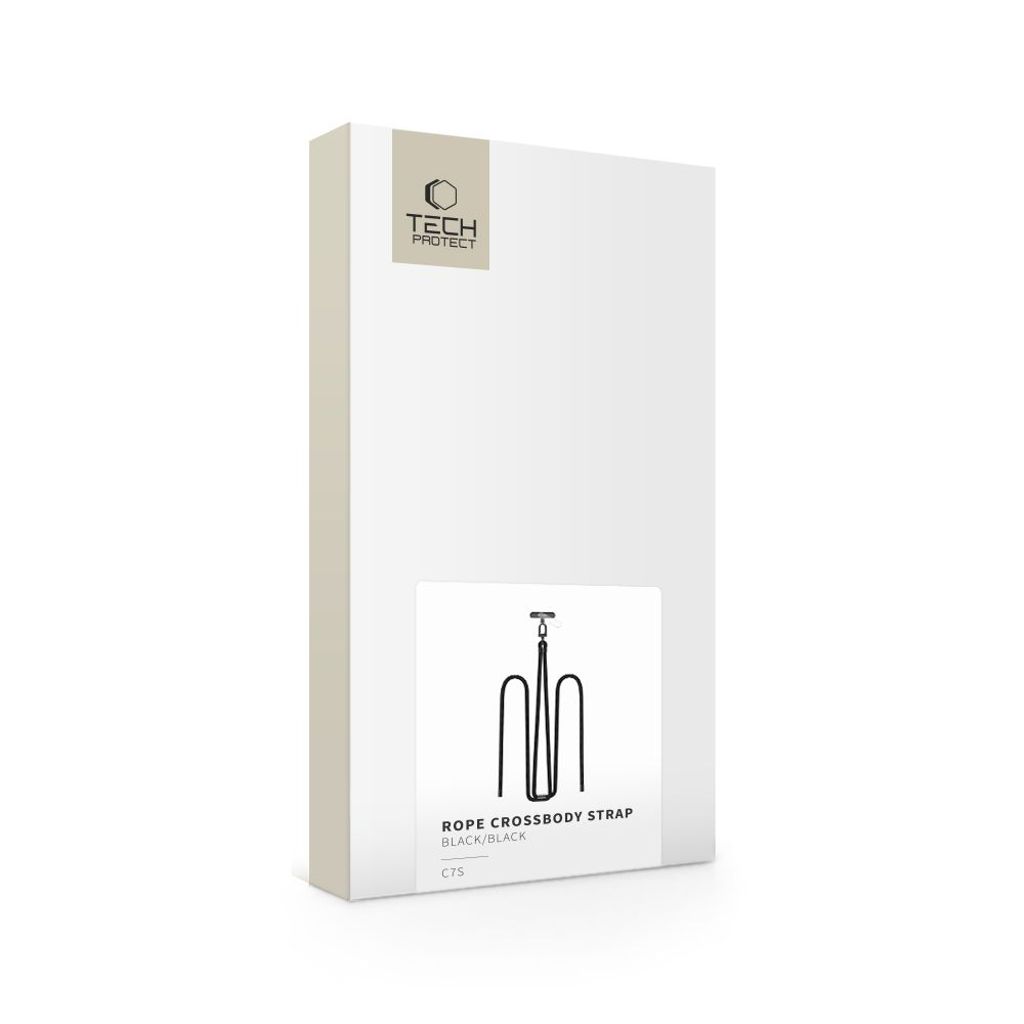 Tech-Protect C7S Crossbody telefonrem i rep – Svart