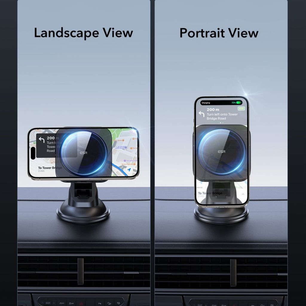 ESR Halolock MagSafe QI2 15W telefonhållare för bil – svart