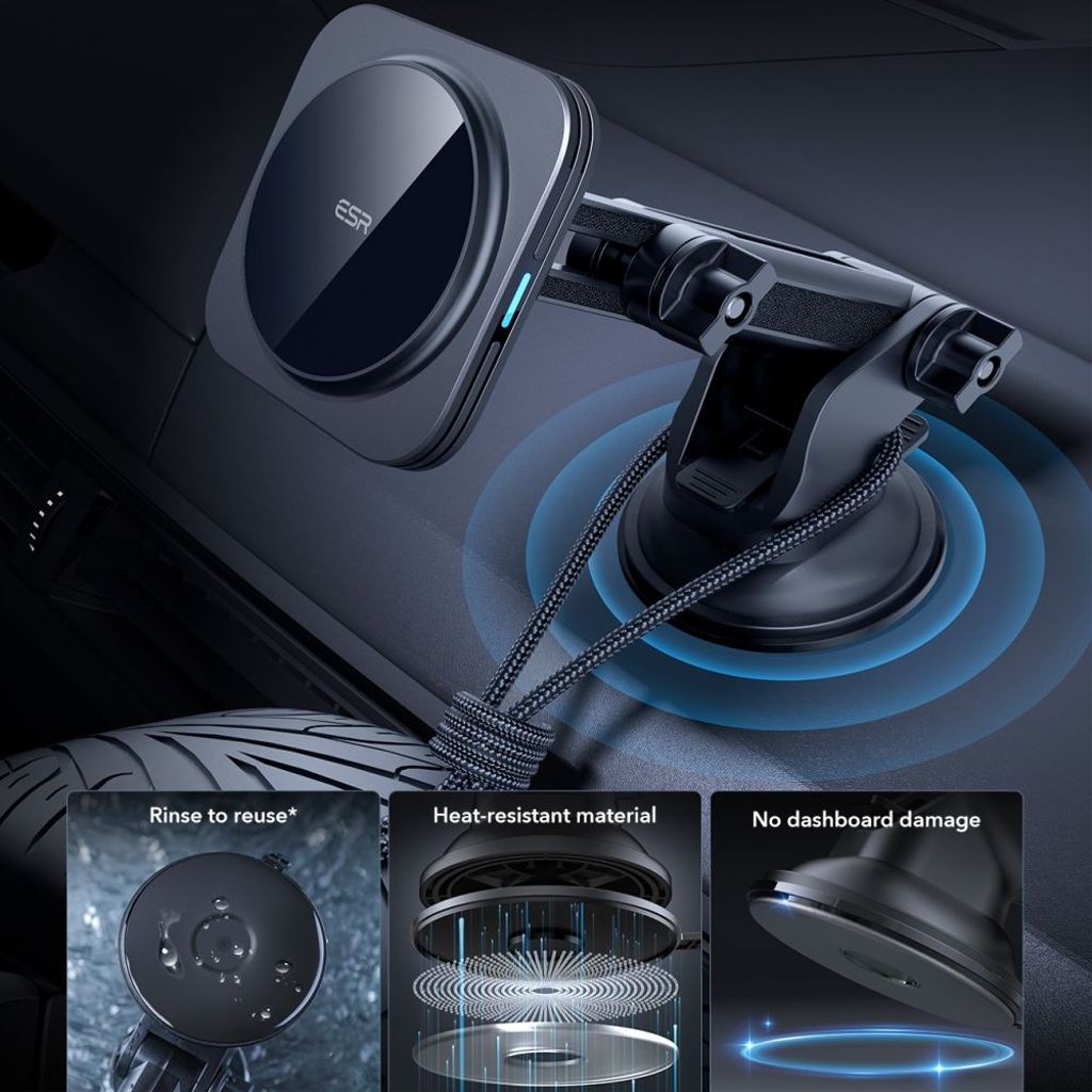 ESR Halolock MagSafe QI2 15W telefonhållare för bil – svart