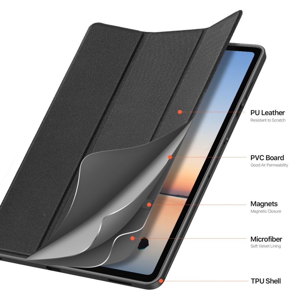 DUX DUCIS Samsung Galaxy Tab S12 Plus Tri-Fold Cover - Sort