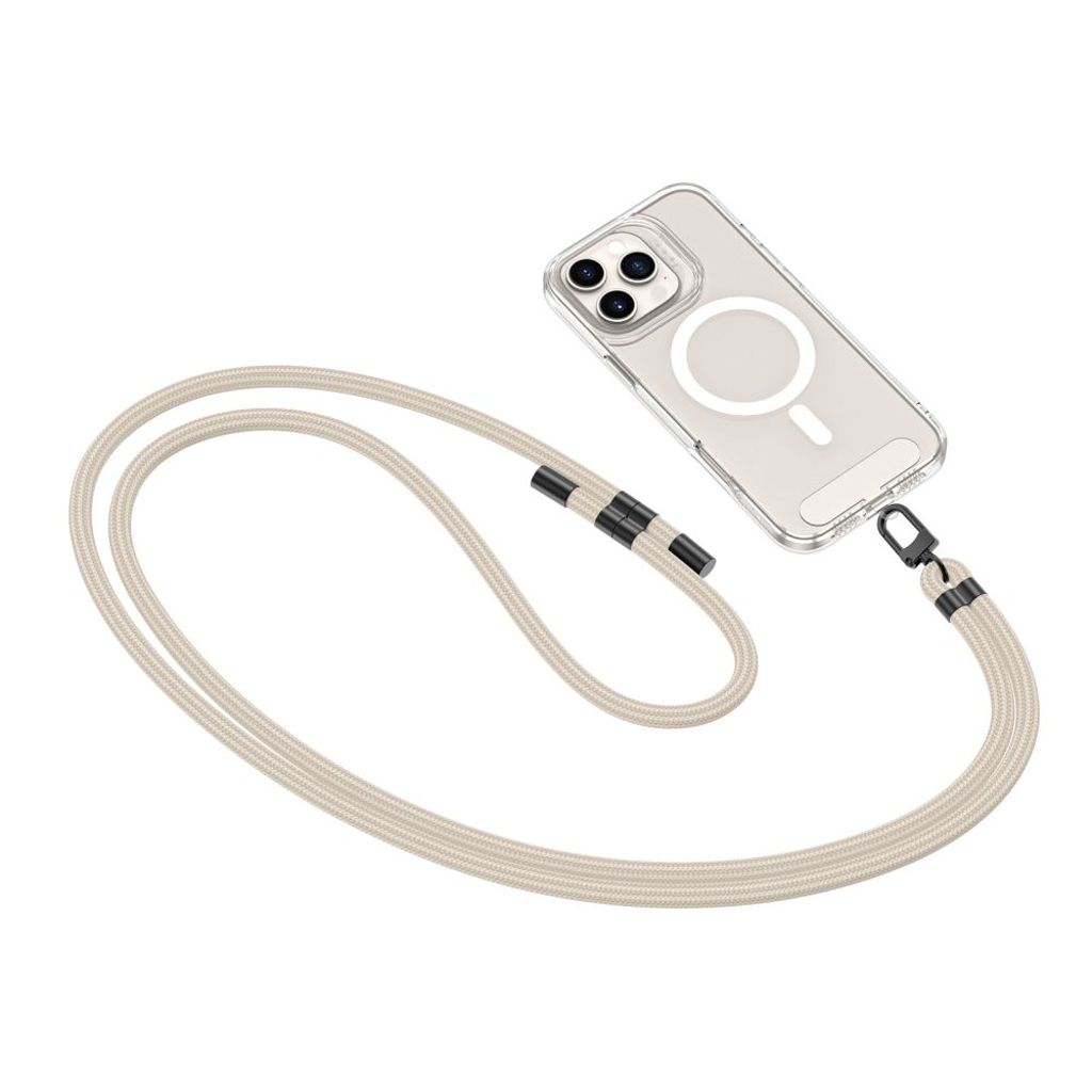 Tech-Protect C7S säädettävä puhelinhihna – beige/musta