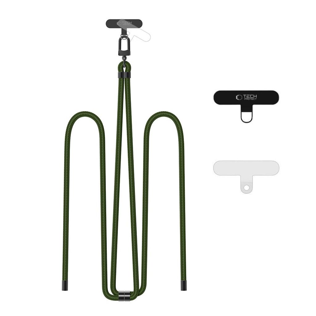 Tech-Protect C7S Crossbody-puhelinhihna – vihreä/musta
