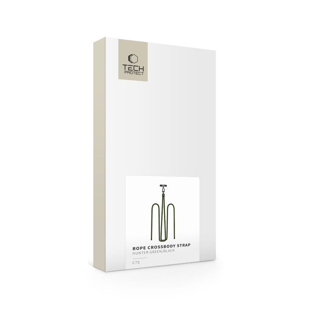 Tech-Protect C7S Crossbody-puhelinhihna – vihreä/musta