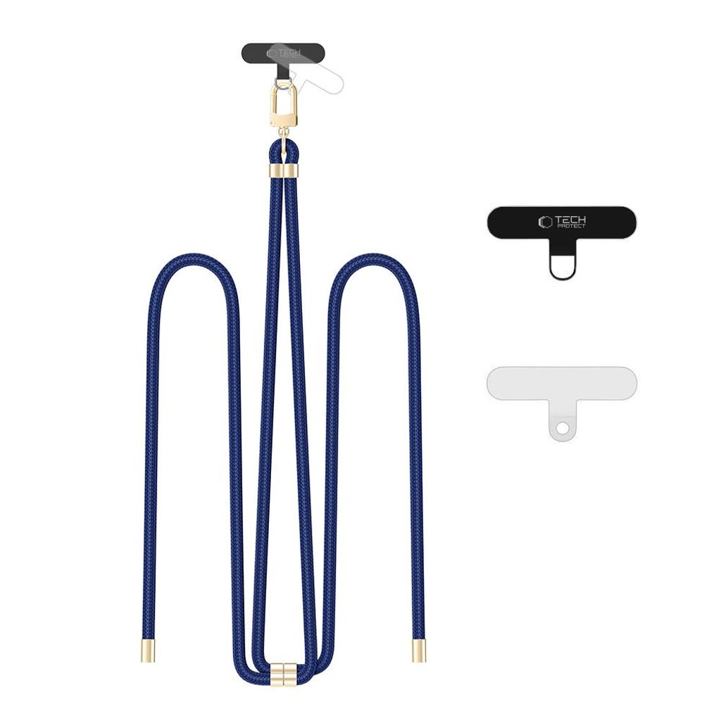 Tech-Protect C7S säädettävä puhelinhihna – tummansininen/kulta