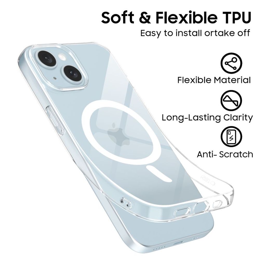 Tech-Protect FlexAir MagSafe Case for iPhone 15 - Transparent