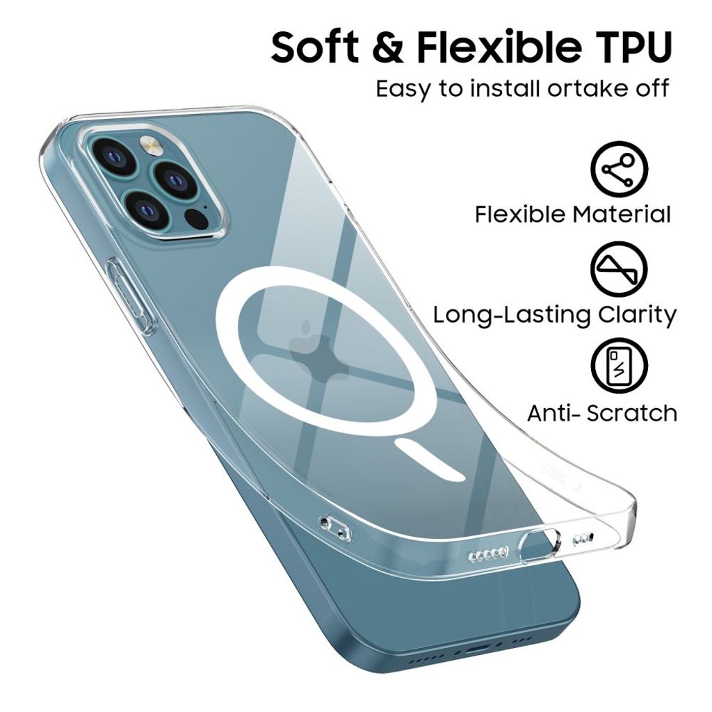 Tech-Protect FlexAir MagSafe Deksel til iPhone 12/12 Pro - Gjennomsiktig