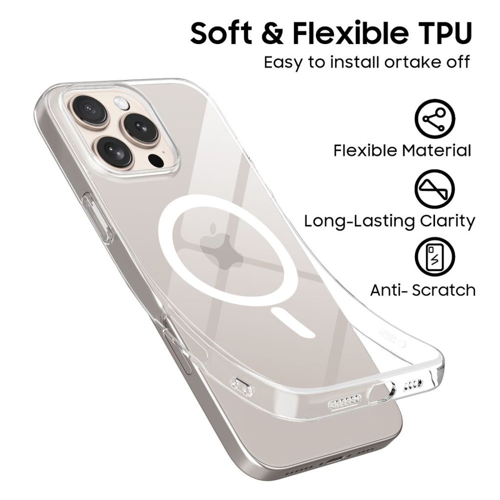 Tech-Protect FlexAir MagSafe Deksel til iPhone 16 Pro Max - Gjennomsiktig