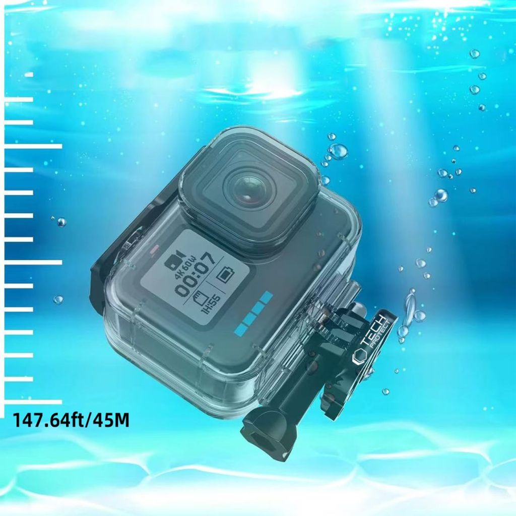 Tech-Protect GA200 Waterproof Case for GoPro Hero 9 / 10 / 11 / 12 – Transparent