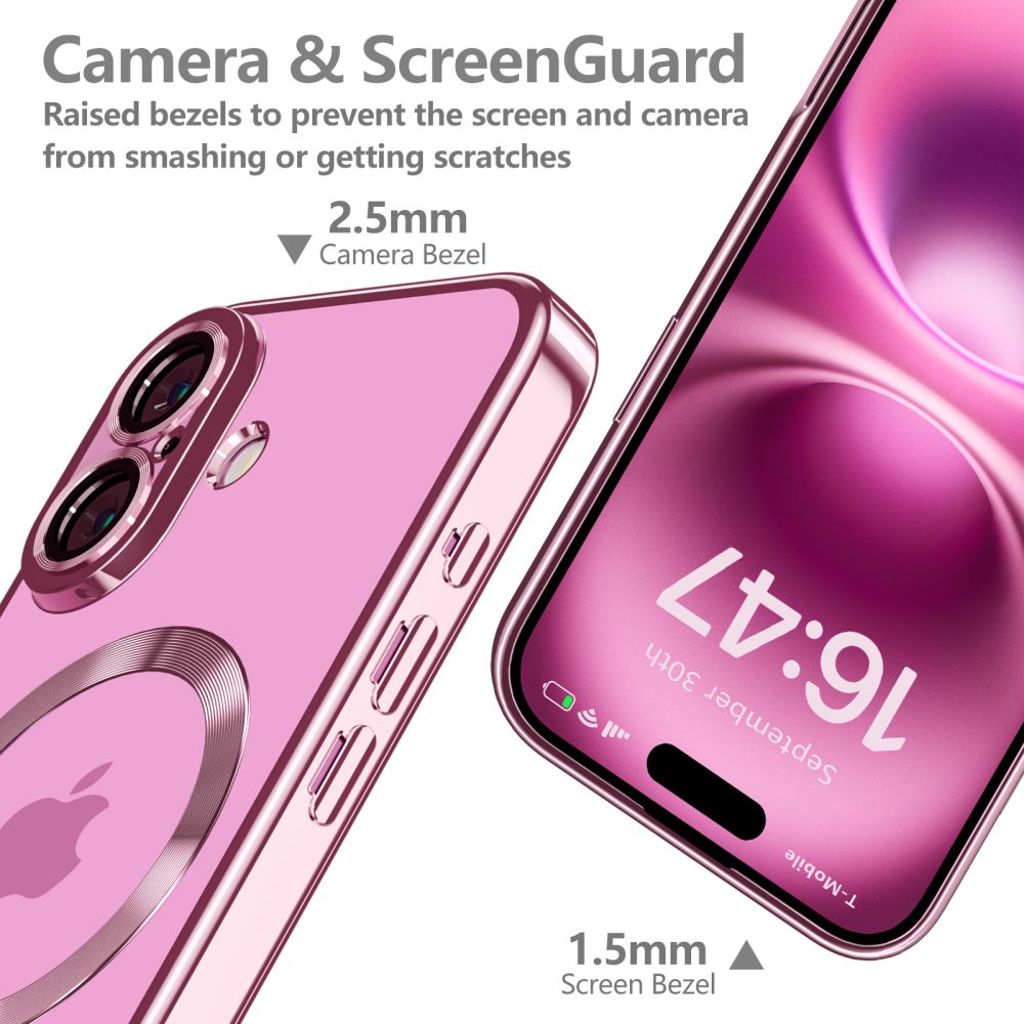 Tech-Protect MagFlex MagSafe Case for iPhone 16 - Transparent/Pink