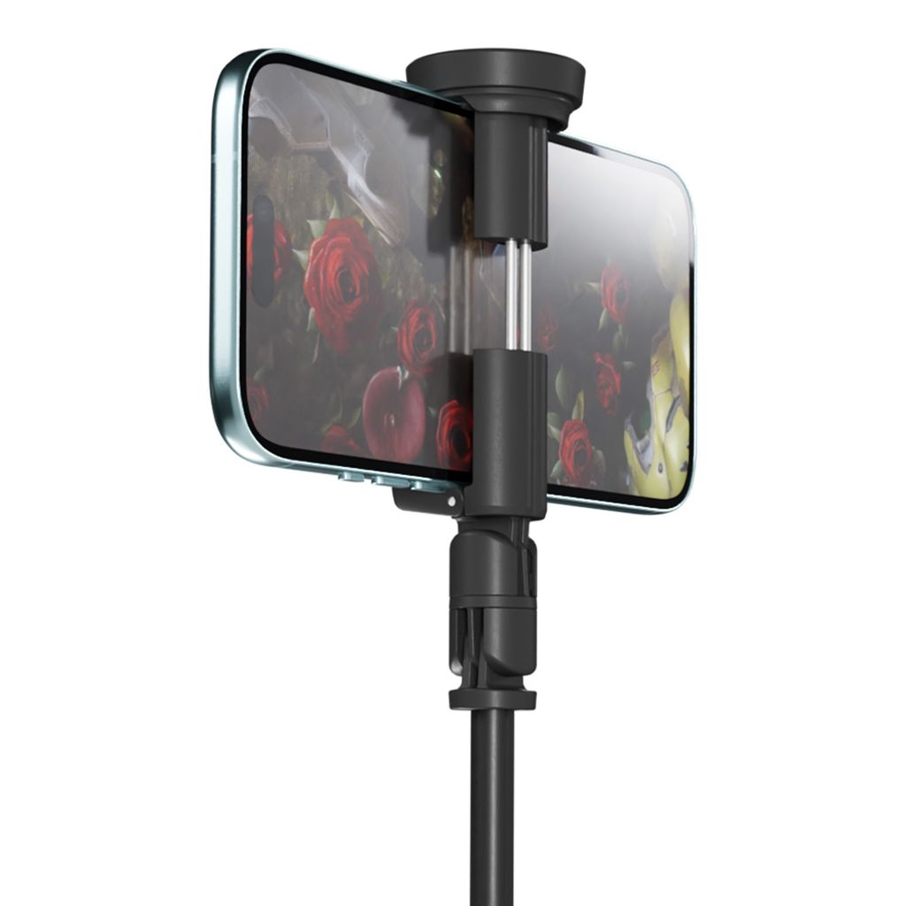 Wozinsky Selfie-keppi/kolmijalka automaattisesti pidennettävillä jaloilla 170 cm – musta