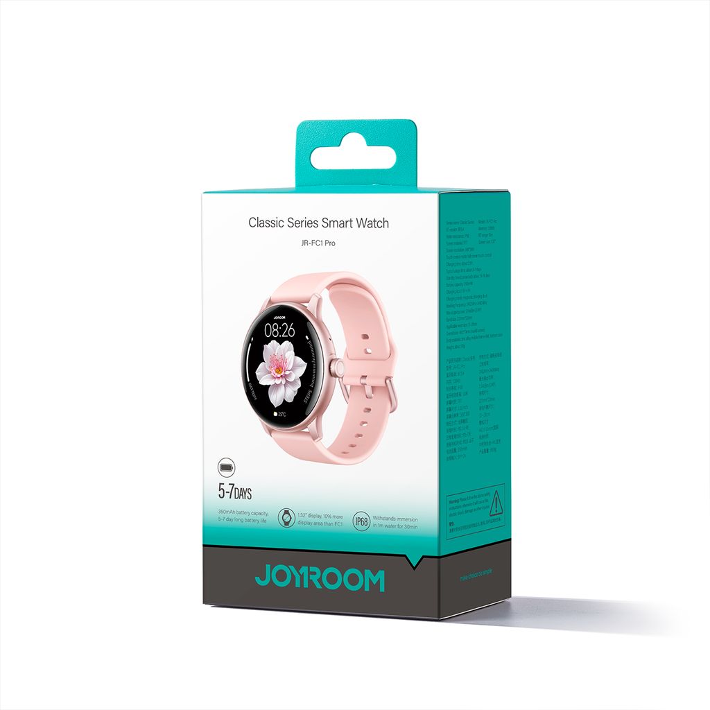Joyroom Classis Series JR-FC1 smartklokke med anropsfunksjon IP68 - rosa