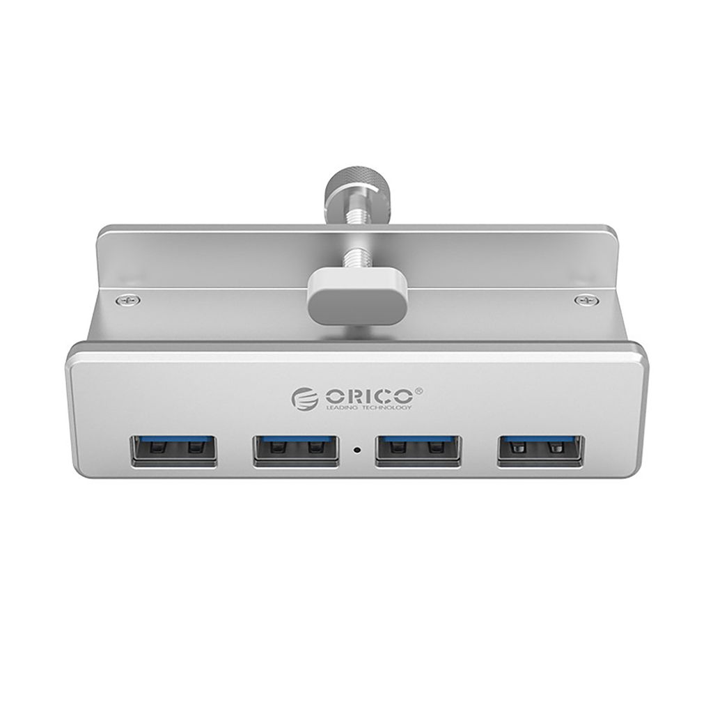 Orico MH4PU Hub Clamp-Mounted 4x USB-A 3.0 – Sølv