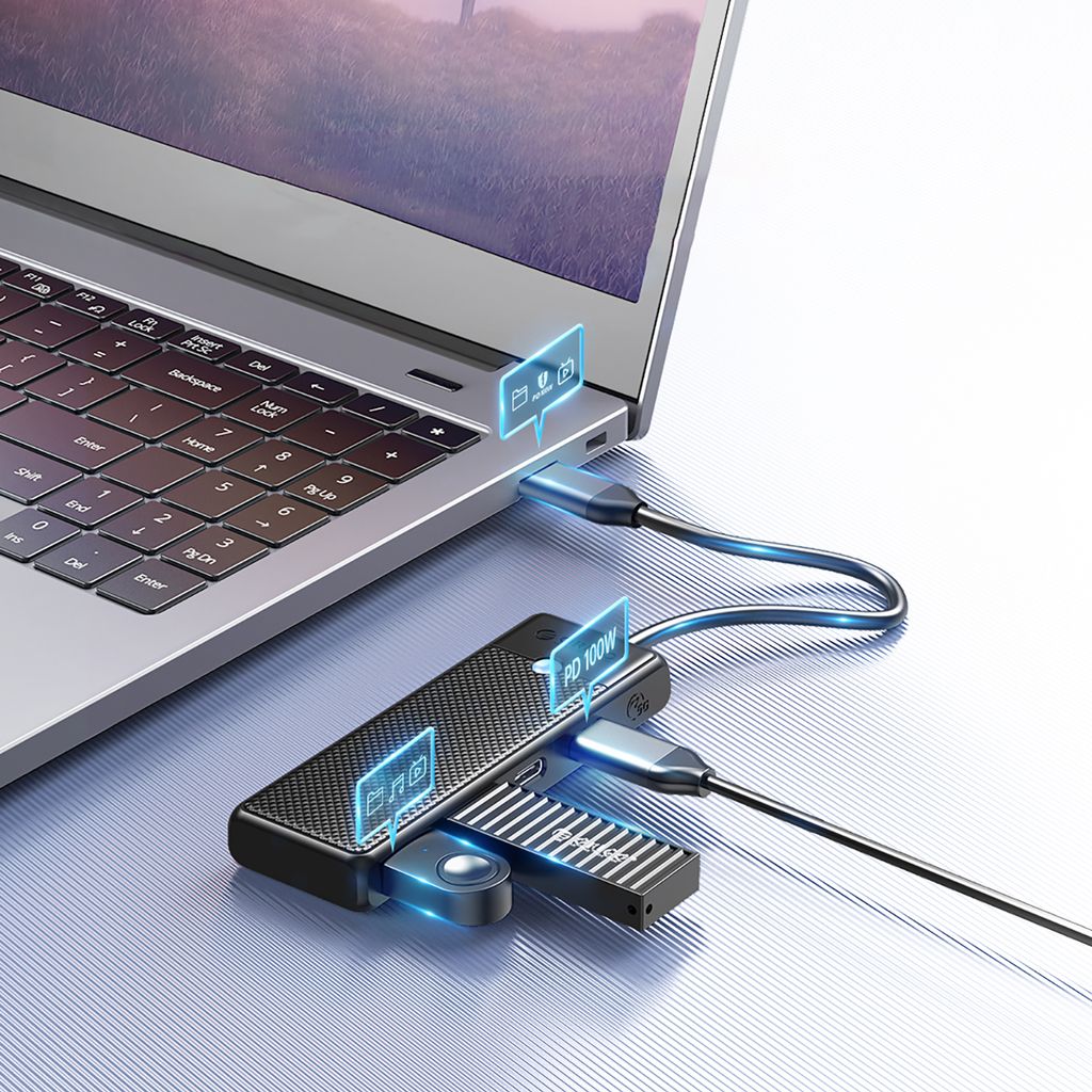 Hub USB-C Orico PAPW2AC-C3 dockingstasjon 2x USB-A + 2x USB-C - svart