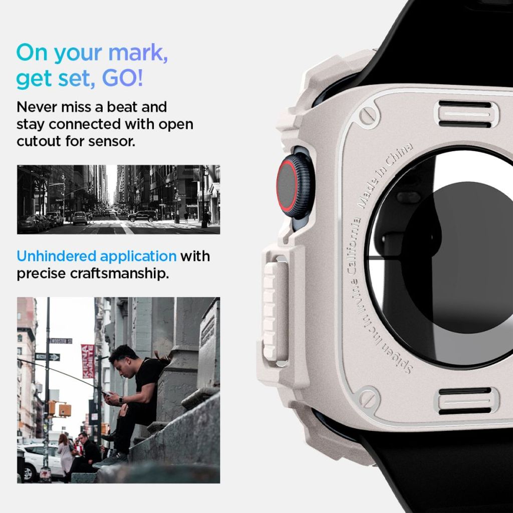 Spigen Rugged Armor Klokkereim til Apple Watch 10 46 mm - Beige