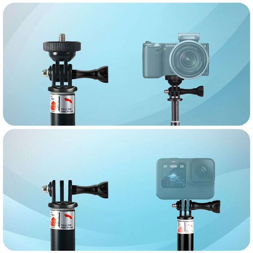 Tech-Protect GA100 Monopodi & Selfiekeppi GoPro / DJI – Musta