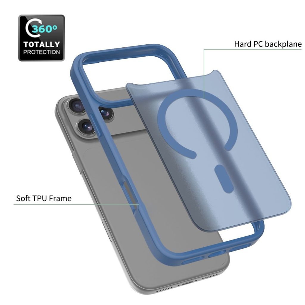 iPhone 18 Pro Max/17 Pro Max MagSafe TPU-deksel – blått