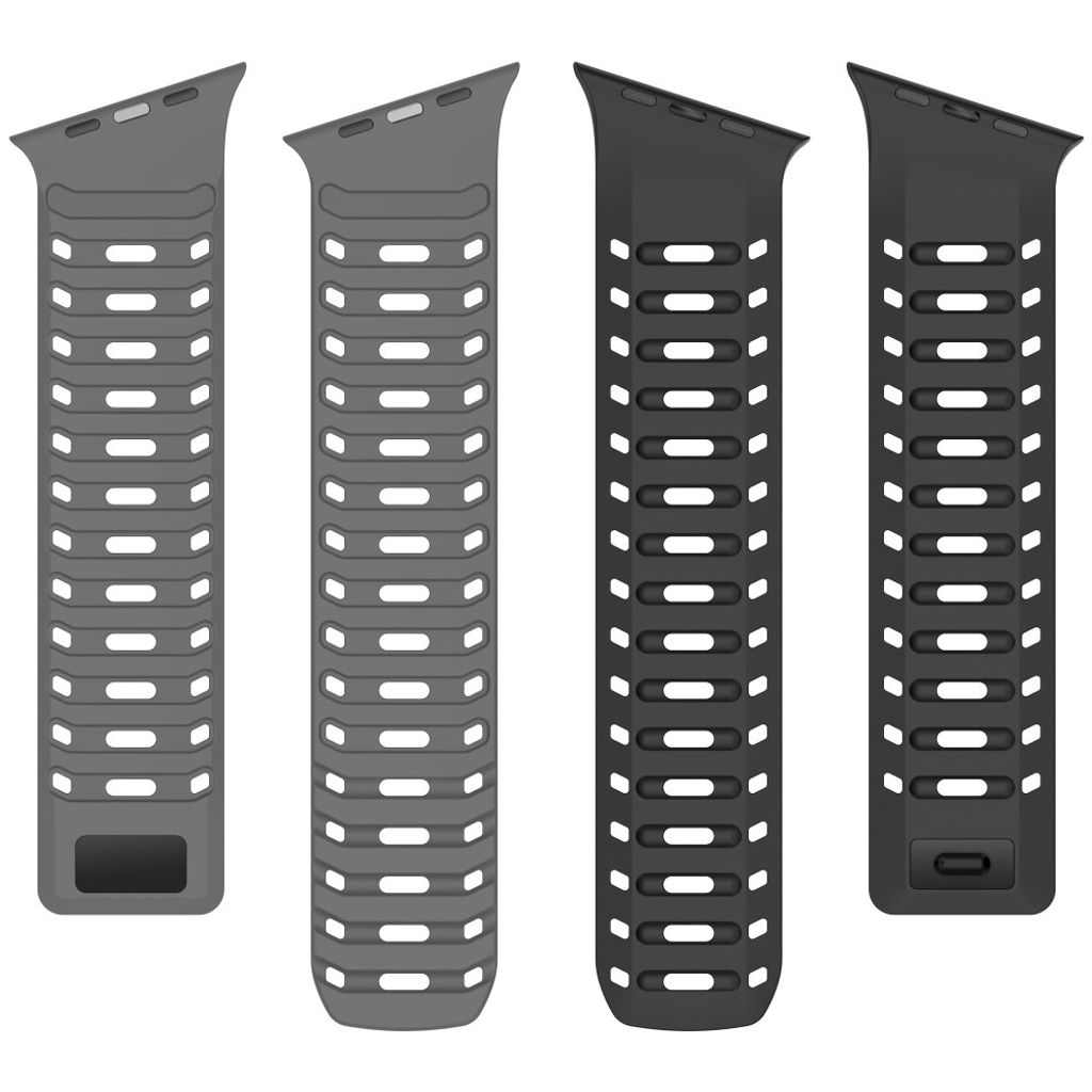 Apple Watch 49/46/44/42mm Klockarmband i Silikon Magnetisk - Svart/Grå