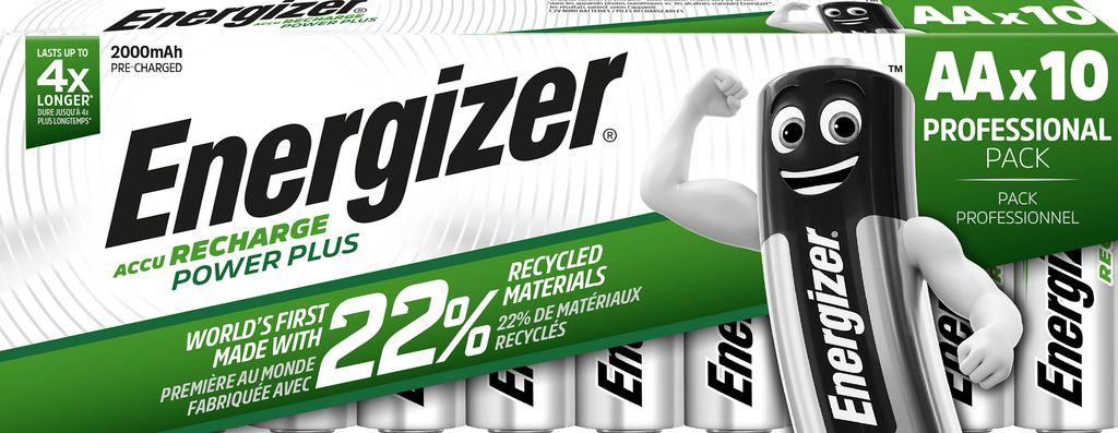 Energizer wiederaufladbare Power Plus AA-Batterien 1,2 V – 10er-Packung