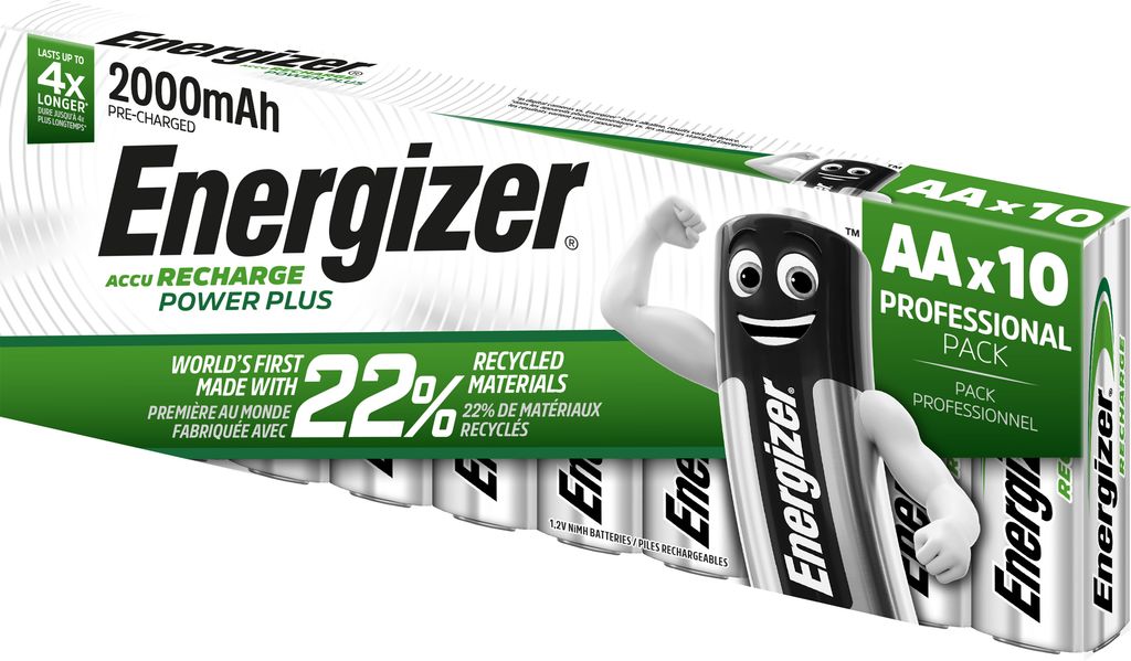 Energizer wiederaufladbare Power Plus AA-Batterien 1,2 V – 10er-Packung