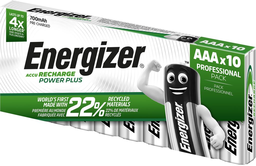 Energizer Ladattava Power Plus AAA Paristo 1.2V - 10 kpl