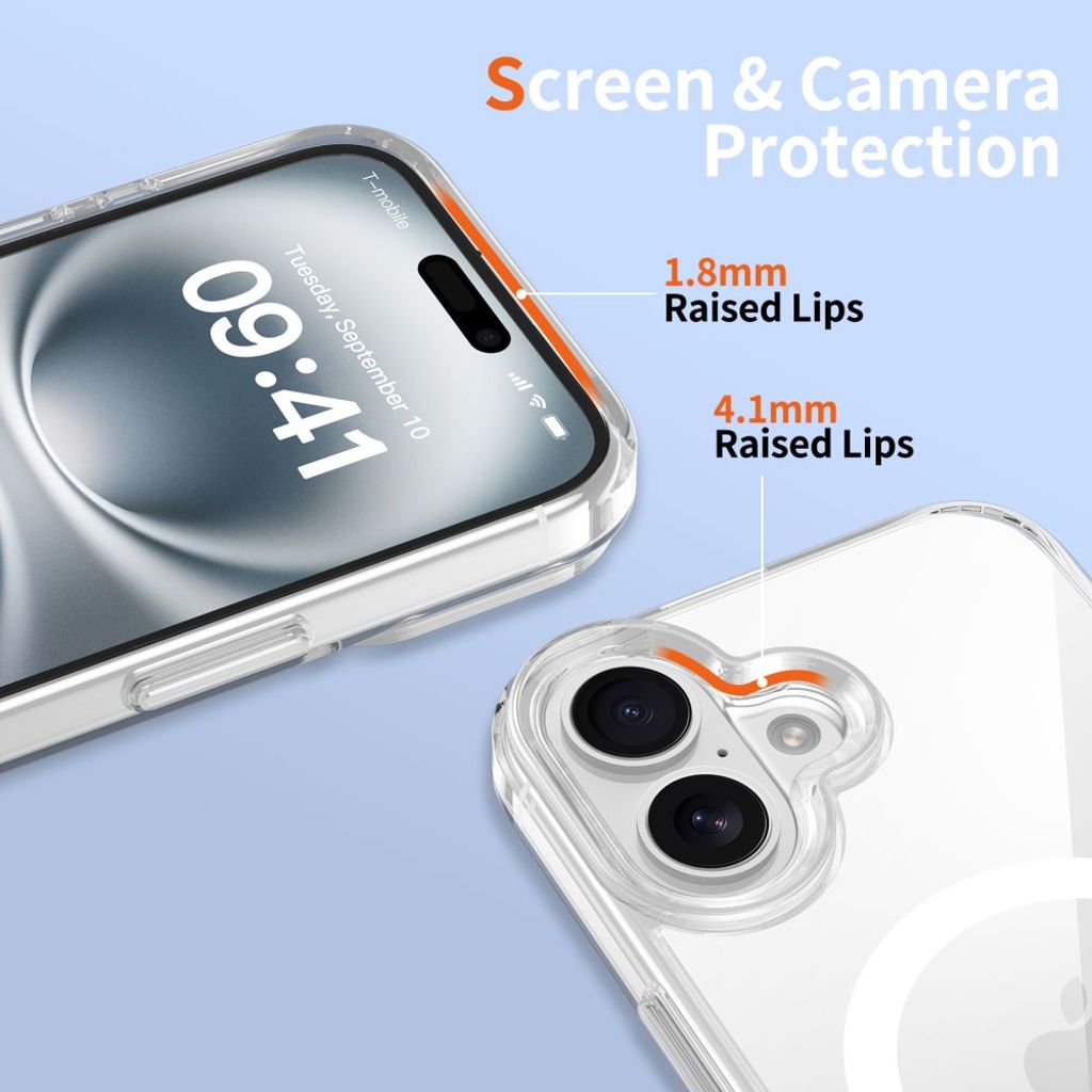 Tech-Protect Flexair Hybrid CC Magsafe Case for iPhone 16 - Transparent