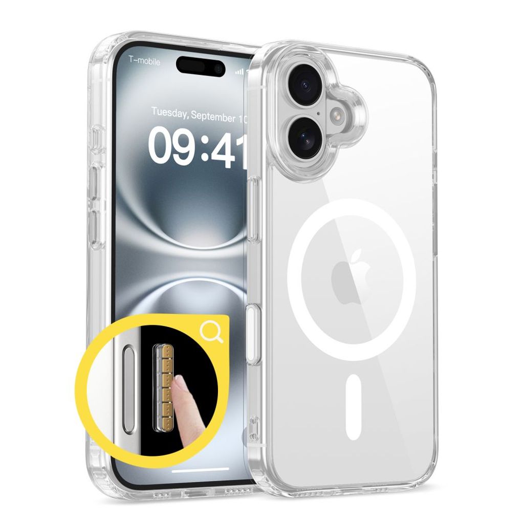 Tech-Protect Flexair Hybrid CC Magsafe Case for iPhone 16 - Transparent